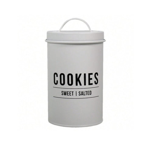 Pote Biscoito Manhattan em Aço Galvanizado Branco 1,7L Hauskraft