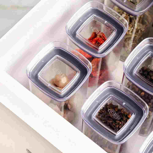 Pote Hermetico Acrilico Quadrado 340ml Ou