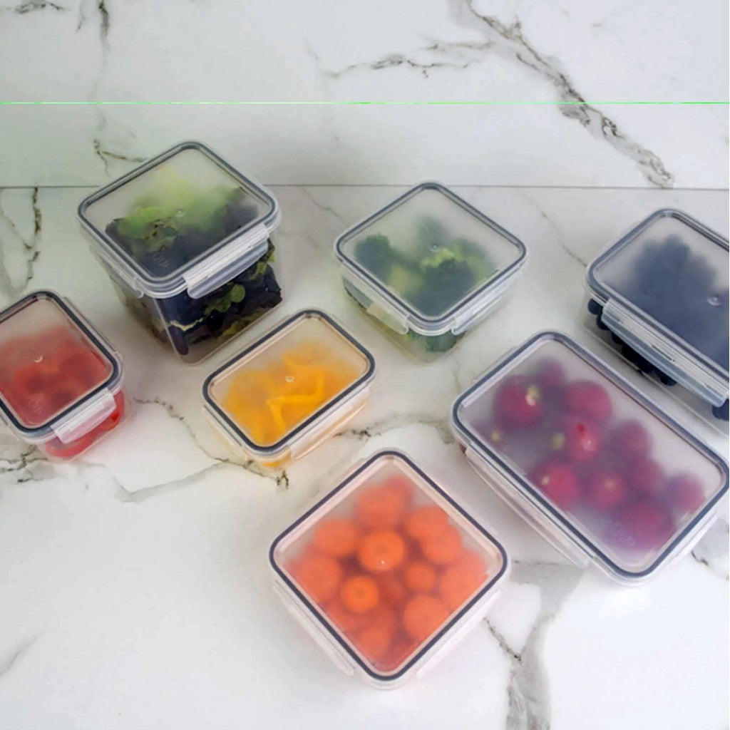 Pote Organizador de geladeira Click Retangular 1280 ml - Natural