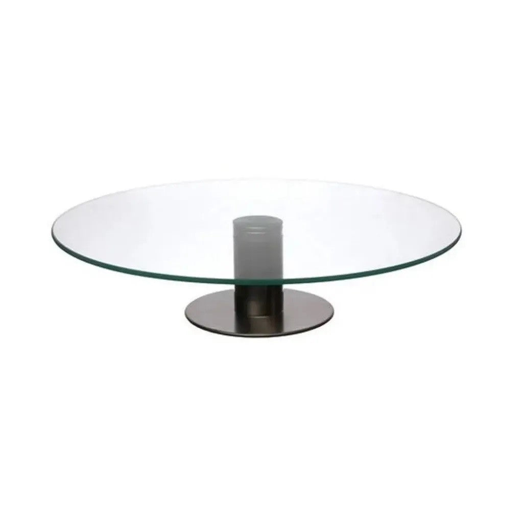 Prato Giratório de Vidro com Base em Inox 40cm Hauskraft
