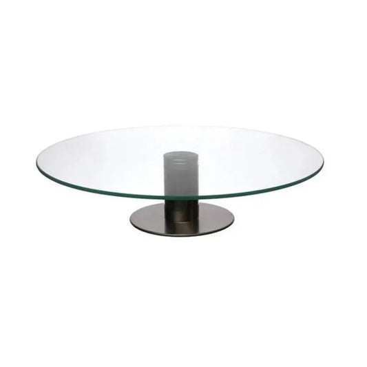 Prato Giratório de Vidro com Base em Inox 40cm Hauskraft