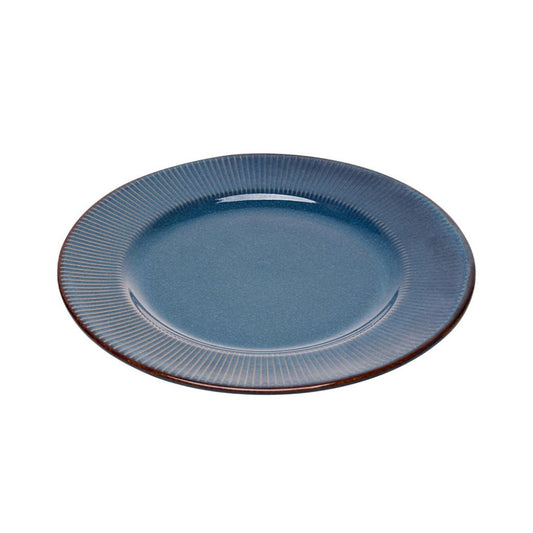 Prato Raso de Ceramica Linear Azul 27cm Lyor