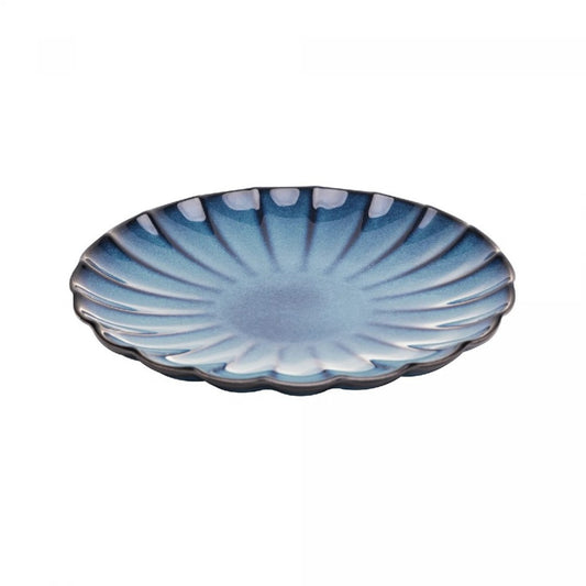 Prato Sobremesa Cerâmica Scallop Azul 21cm Wolff