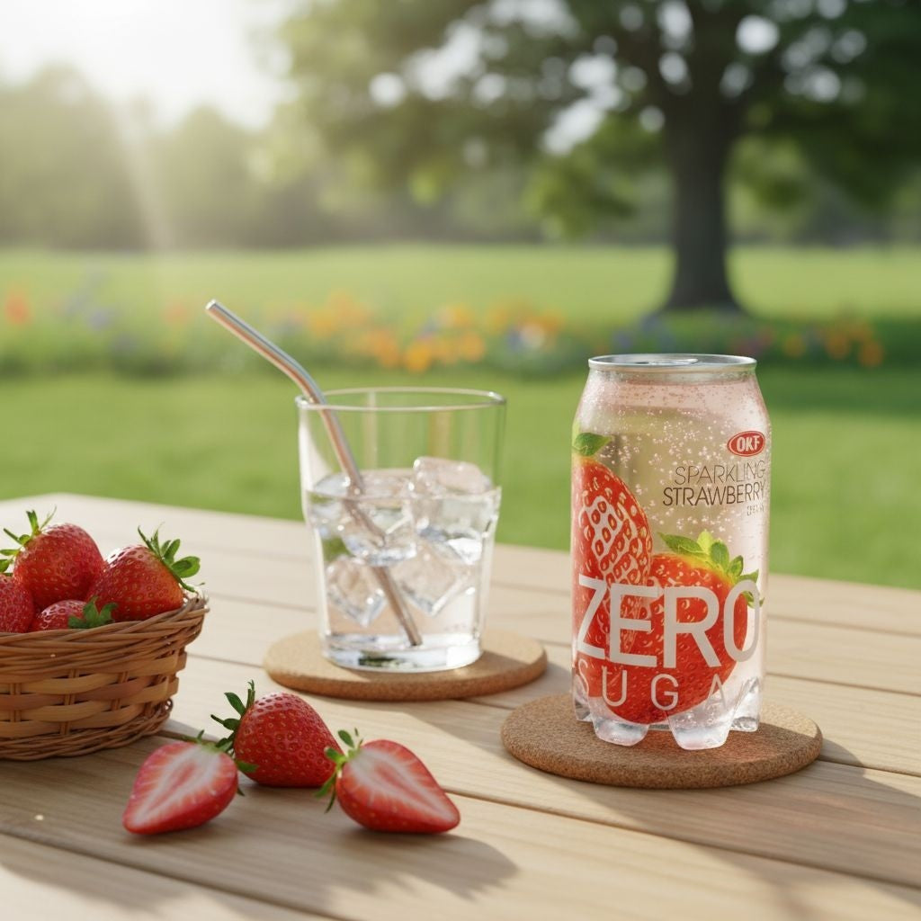 Refrigerante Sparkling Sabor Morango Zero 350ml OKF