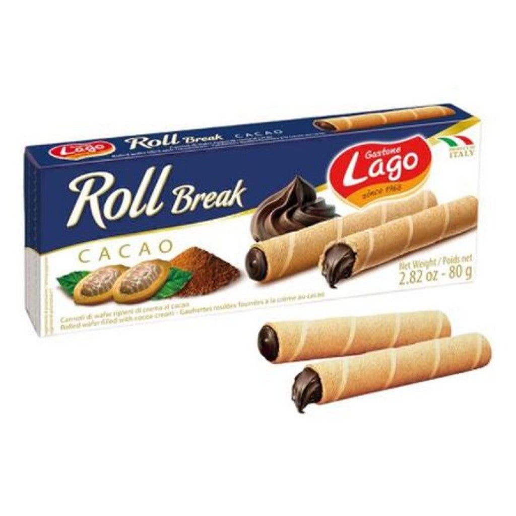 Rolinho Wafer com Recheio de Creme de Cacau 80g Gastone Lago