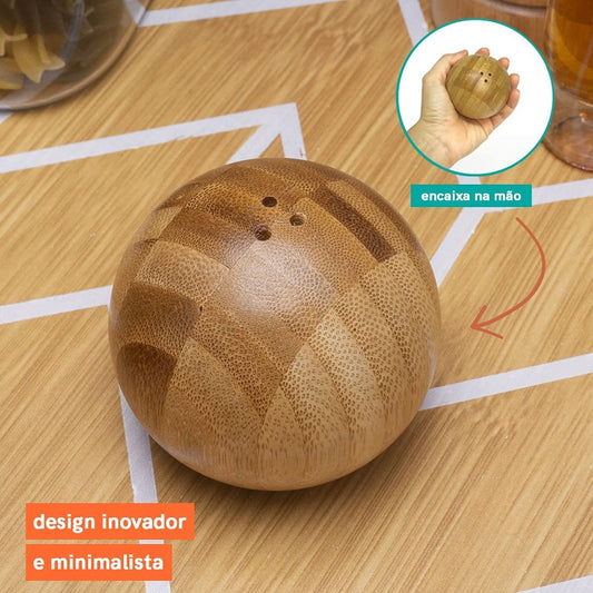 Saleiro Esferico em Bambu 7cm