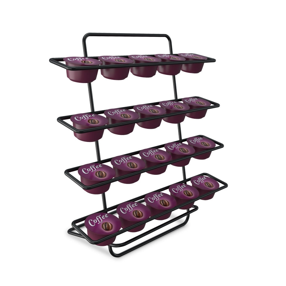 SUPORTE PARA 20 CAPSULAS 3 CORACOES PRETO 23,5X10X27CM STOLF