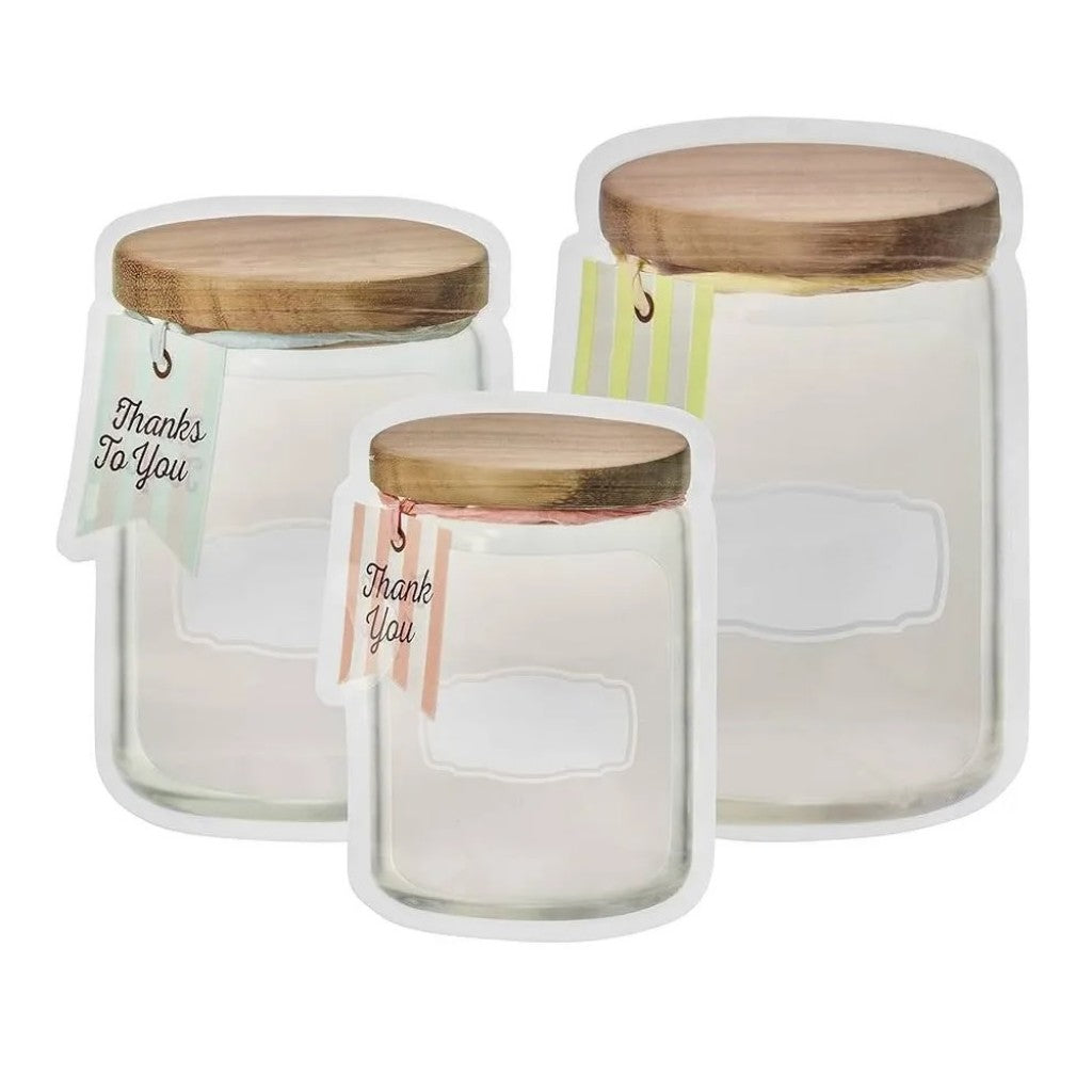 Saco Reutilizável Ziplock Pote com Etiqueta 3 Peças