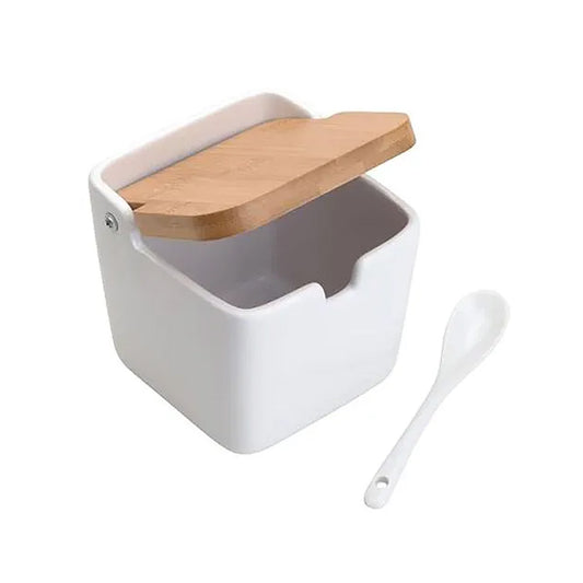 Saleiro de Mesa com Tampa e Colher