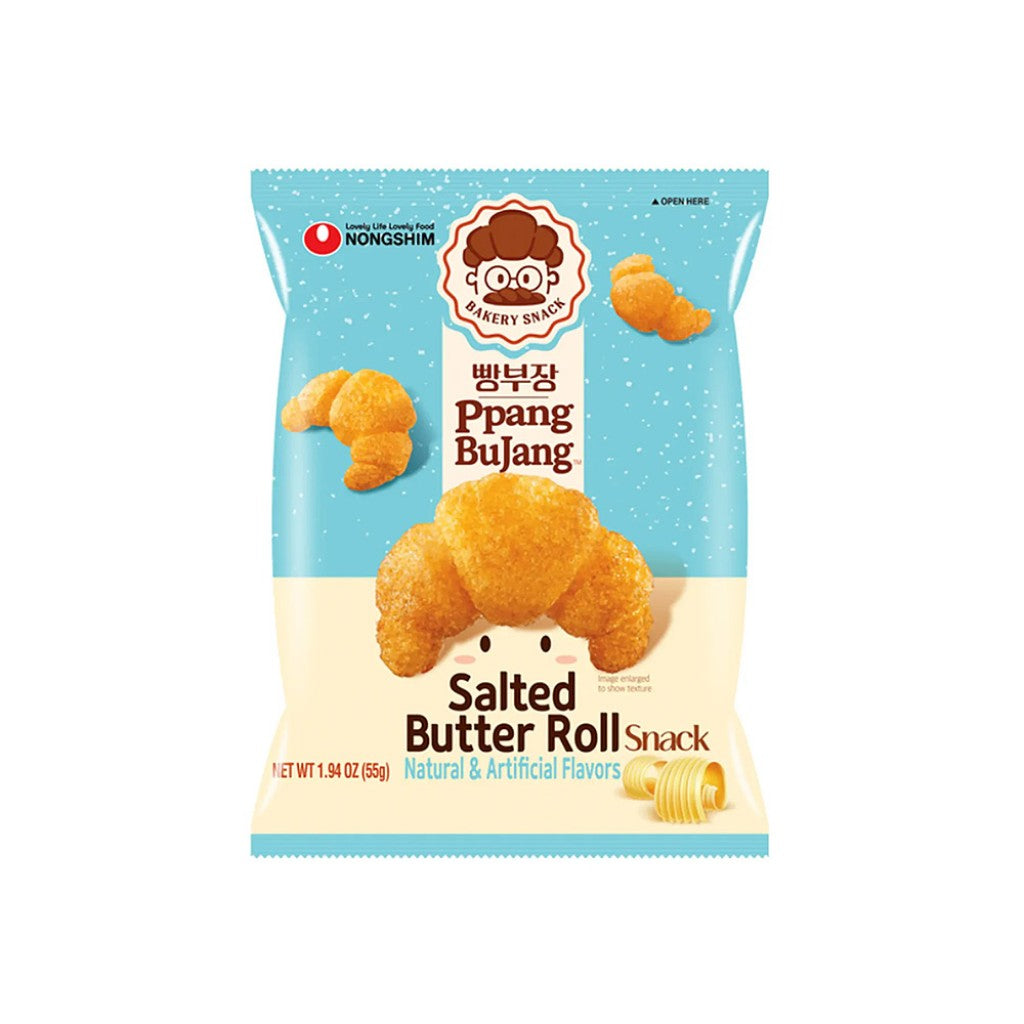 Salgadinho Sabor Pão Amanteigado Ppang Bujang Salted Butter Roll 55g Nongshim
