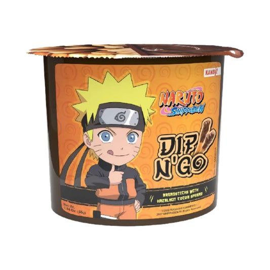 Sticks com Creme de Avelã e Cacau Dip N’Go Naruto Shippuden 55g Kandiz