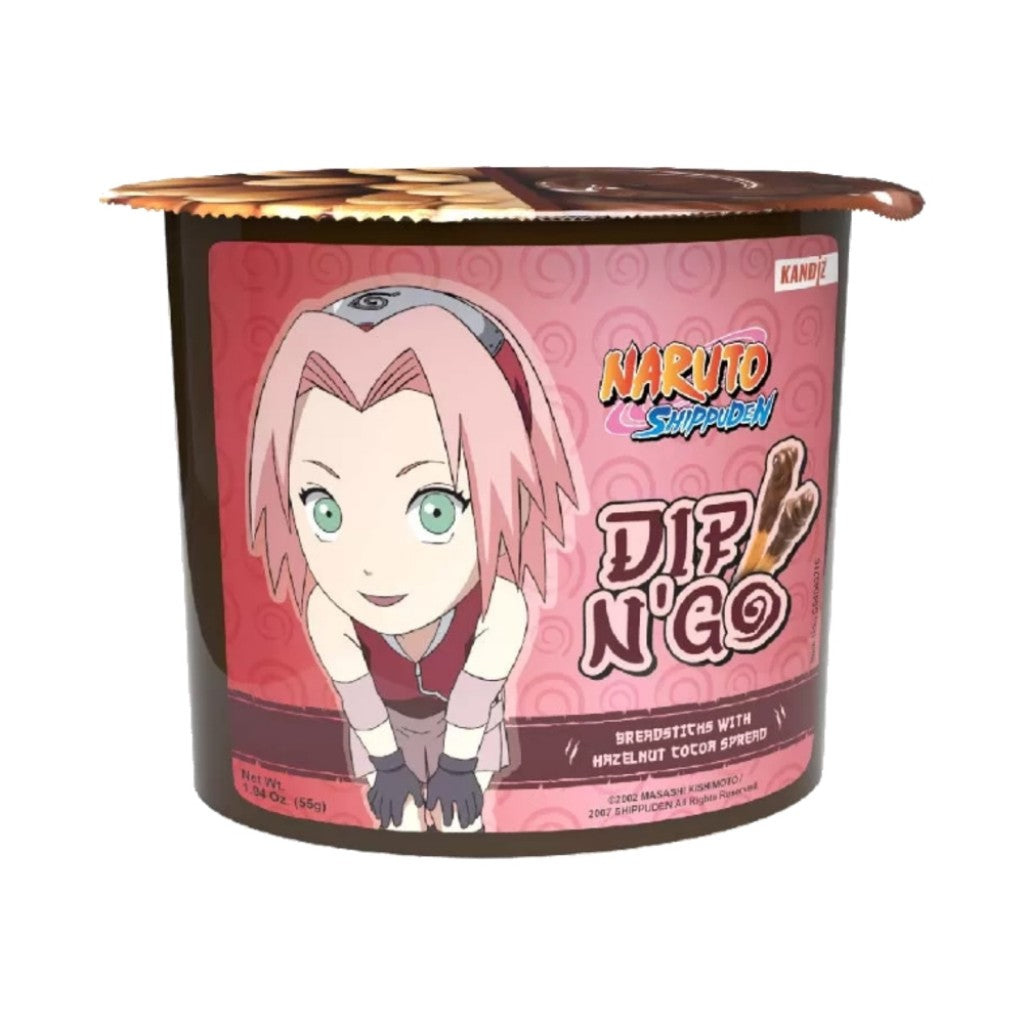 Sticks com Creme de Avelã e Cacau Dip N’Go Naruto Shippuden 55g Kandiz