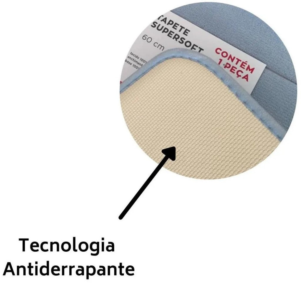 Tapete de Banheiro Super Soft Azul 60x40cm Camesa