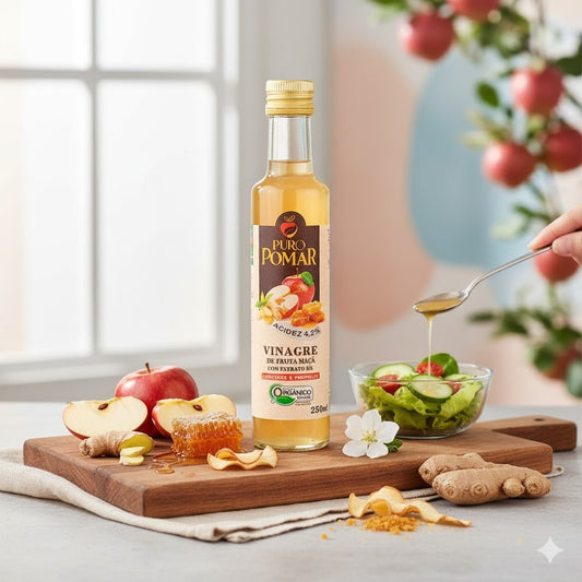 Vinagre de Maçã com Extrato de Gengibre e Própolis 250ml Puro Pomar