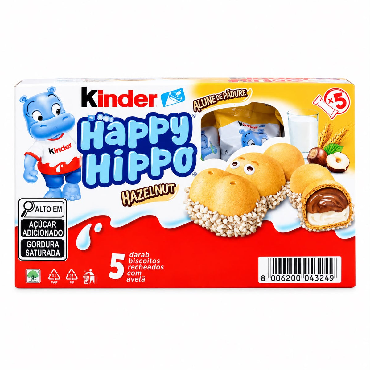 Wafer Happy Hippo Hazelnut 103,5g Kinder