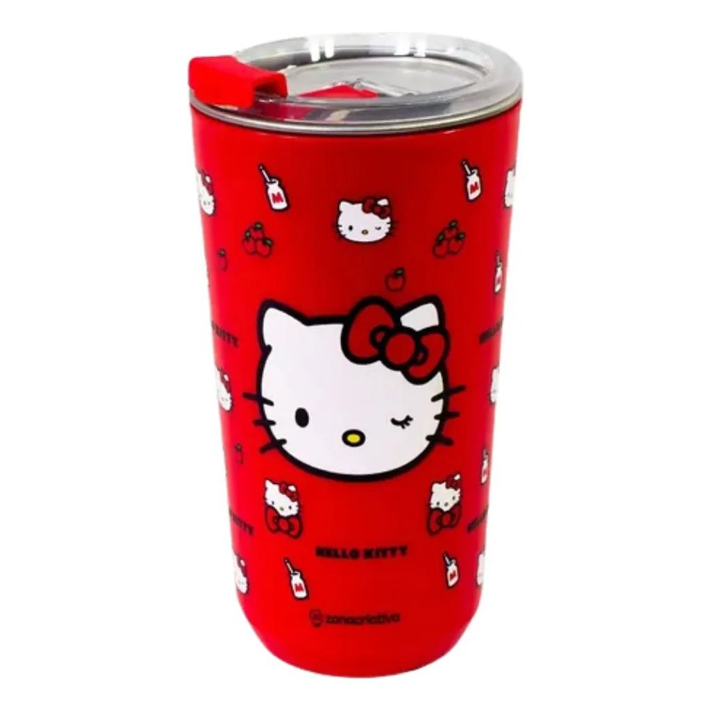 Copo com Tampa Sky Hello Kitty 500ml Zona Criativa