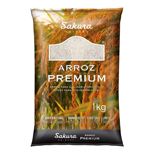 Arroz Oriental Premium Grão Curto 1kg Sakura