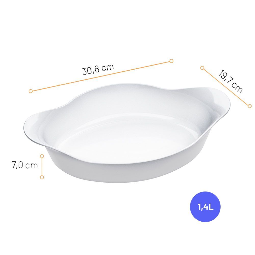 Assadeira Oval Grande Opaline 1400ml