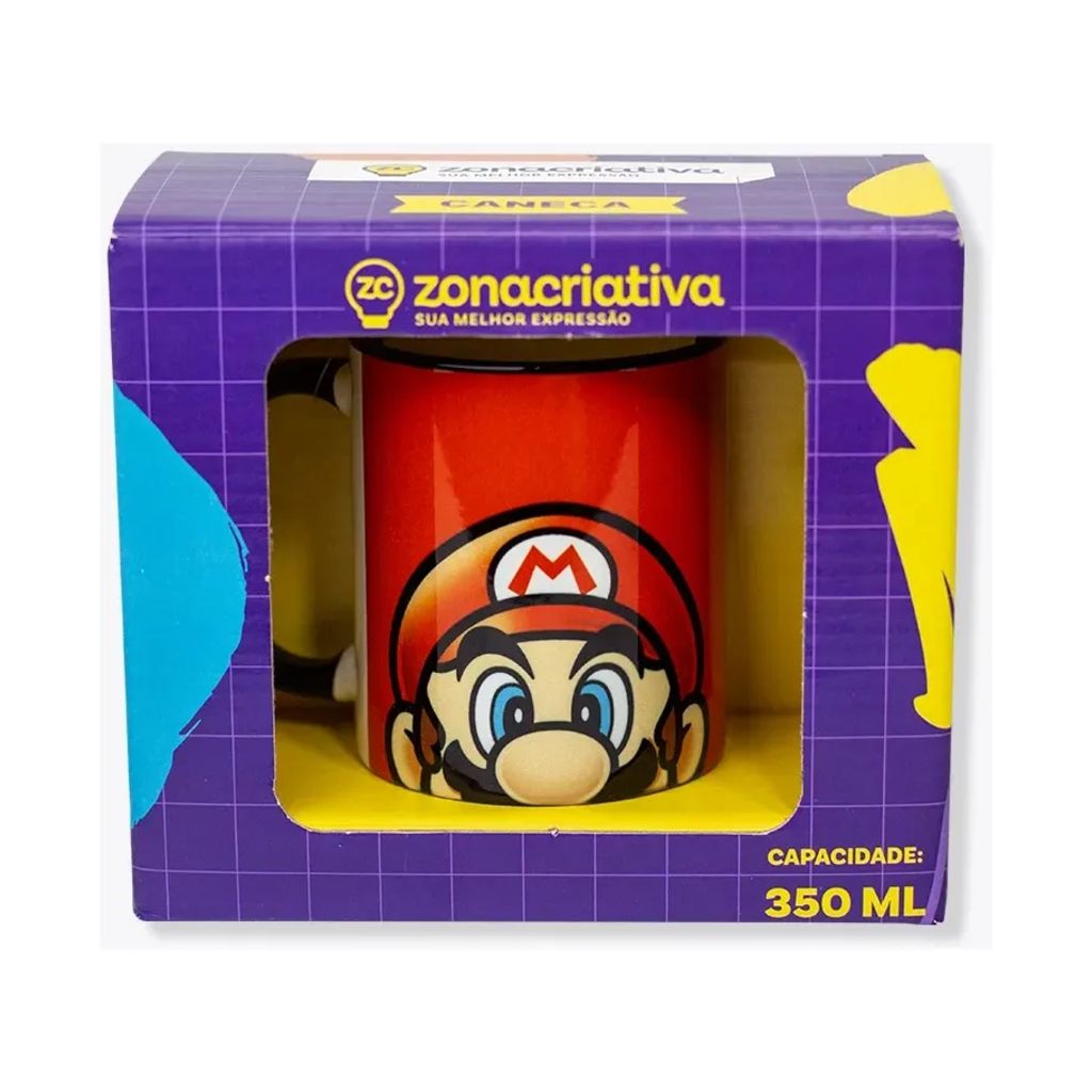 Caneca Pop Super Mario Face 350ml Zona Criativa