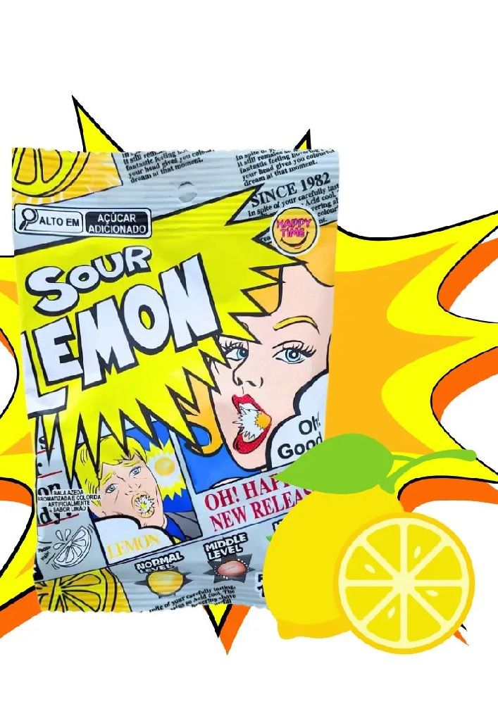 Bala Super Azeda Sour Lemon 16g Happy Time