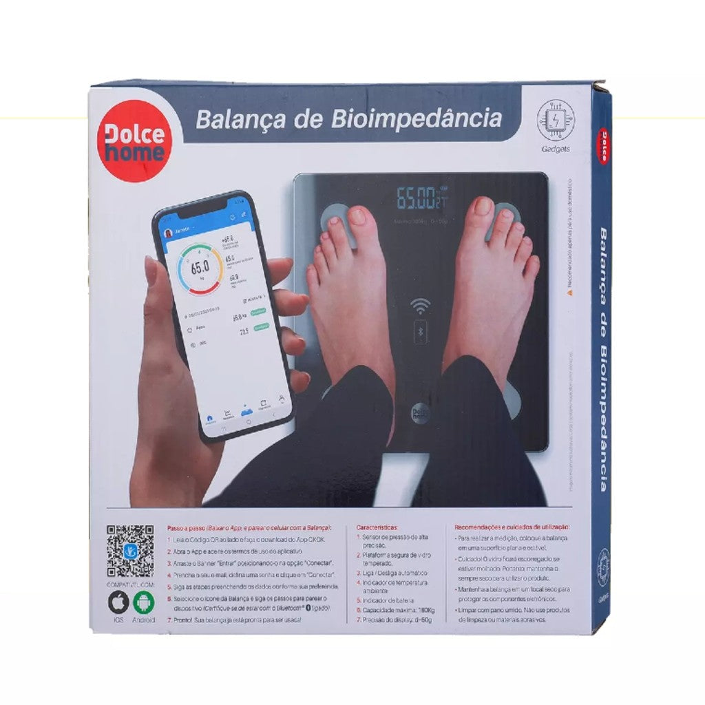 Balança de Peso Bioimpedância Dolce Home