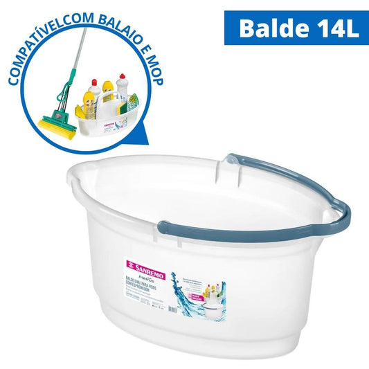 Balde Oval Transparente 14l