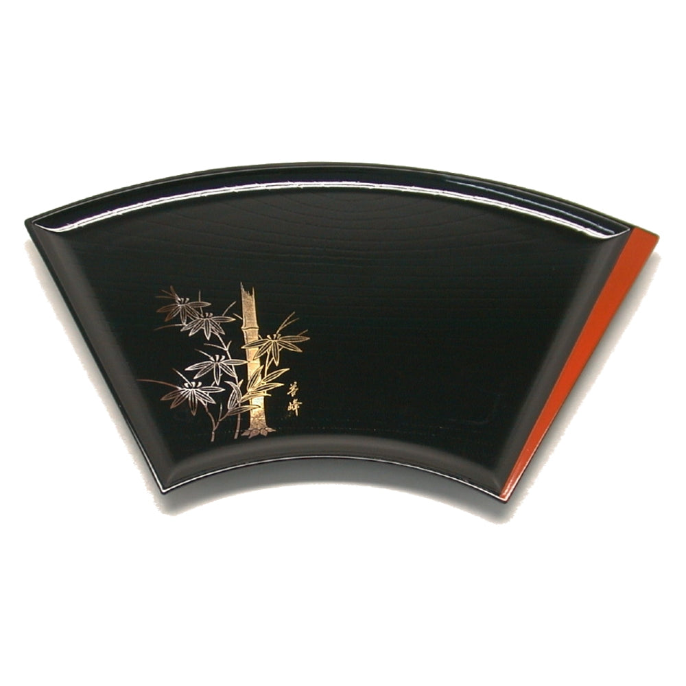 Bandeja Sushi Sashimi Leque Ideograma Preto
