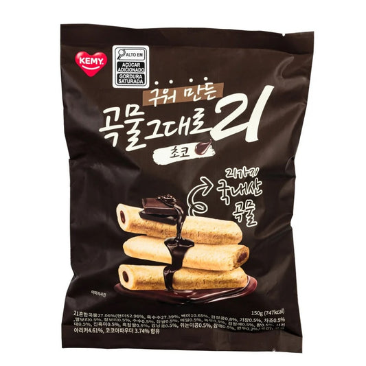 Biscoito Crispy Roll Chocolate 150g Kemy