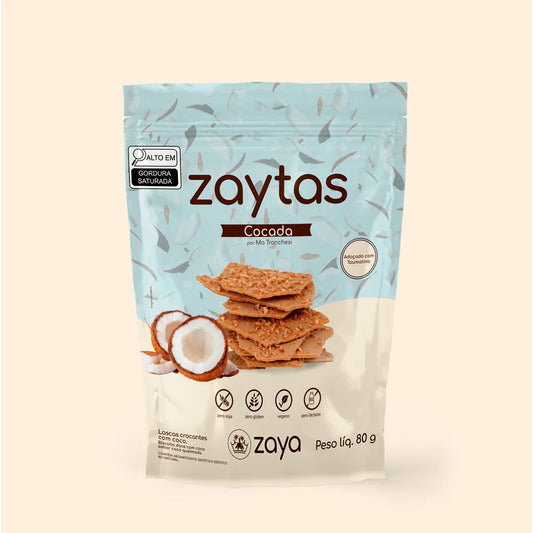 Biscoito Doce Coco Queimado Adoçado Com Taumatina Zaytas 80g