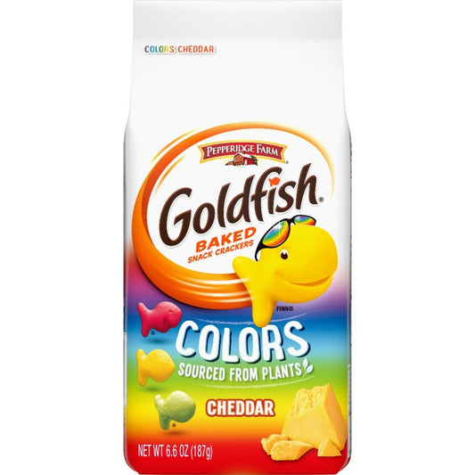 Biscoito Salgado Colorido de Queijo Cheddar Colorido 187g Goldfish