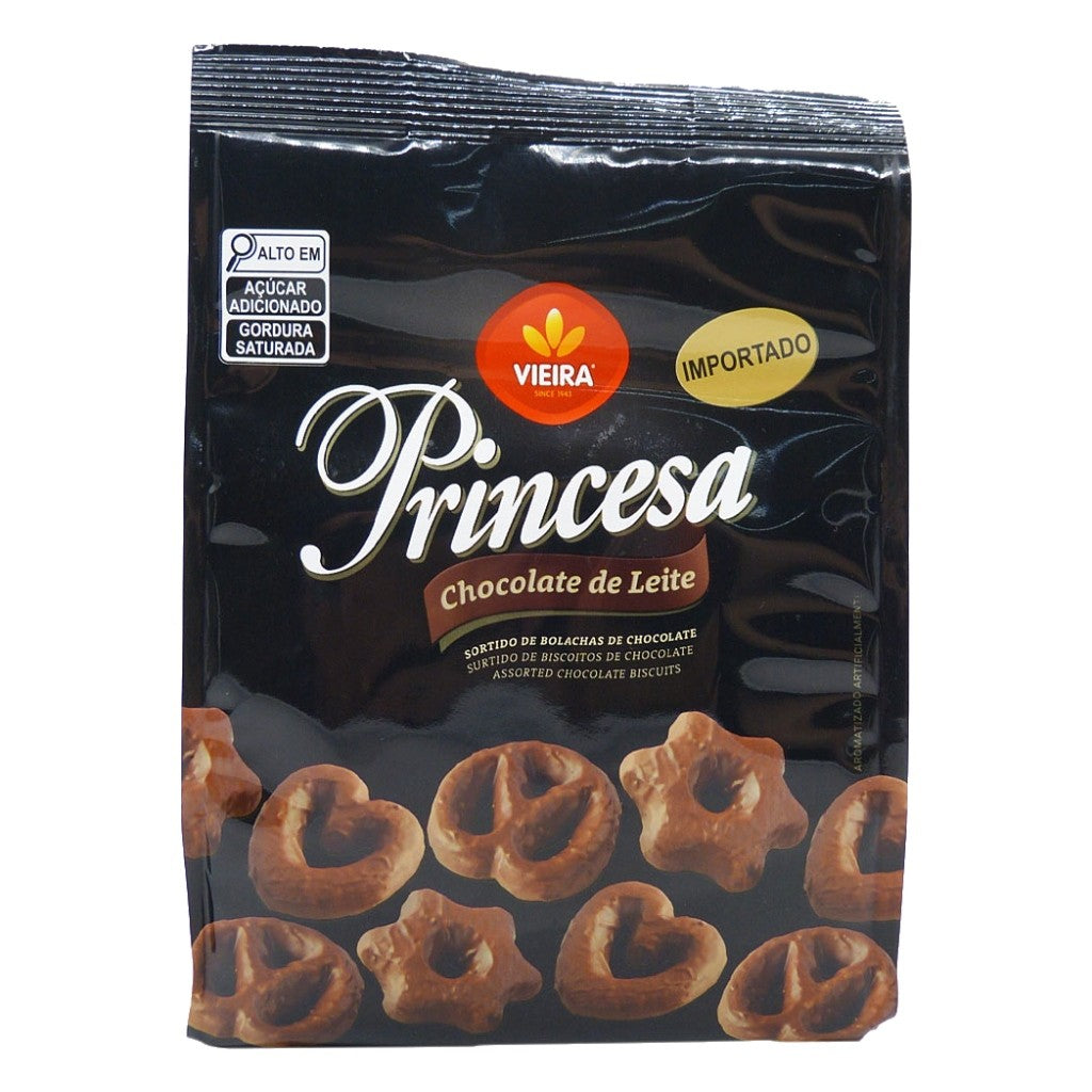 Biscoitos Sortidos Chocolate de Leite Princesa 200g Vieira