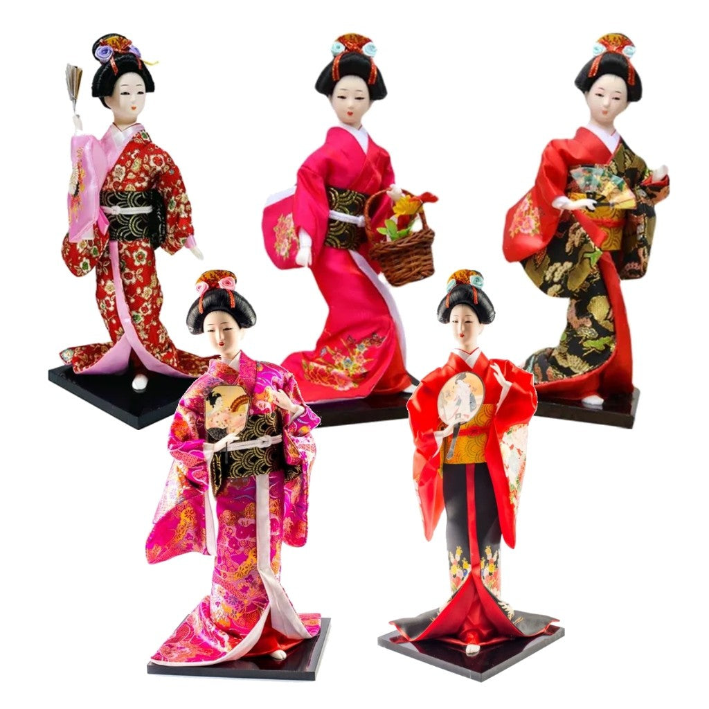 Boneca Gueixa Japanese Doll 13x30cm Zhong Yi Fang