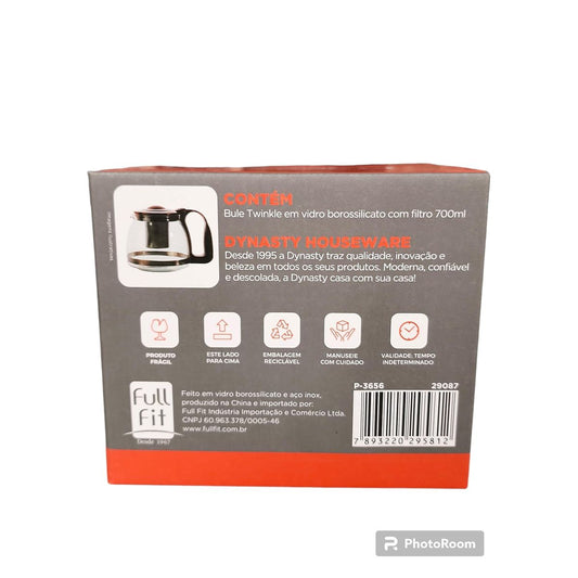 Bule Twinkle em Vidro Borossilicato com Filtro 700ml