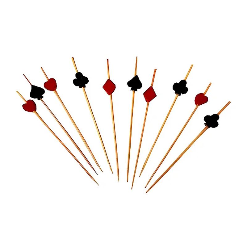 Espeto De Bambu Para Petisco Naipes Com 20 Art Lille