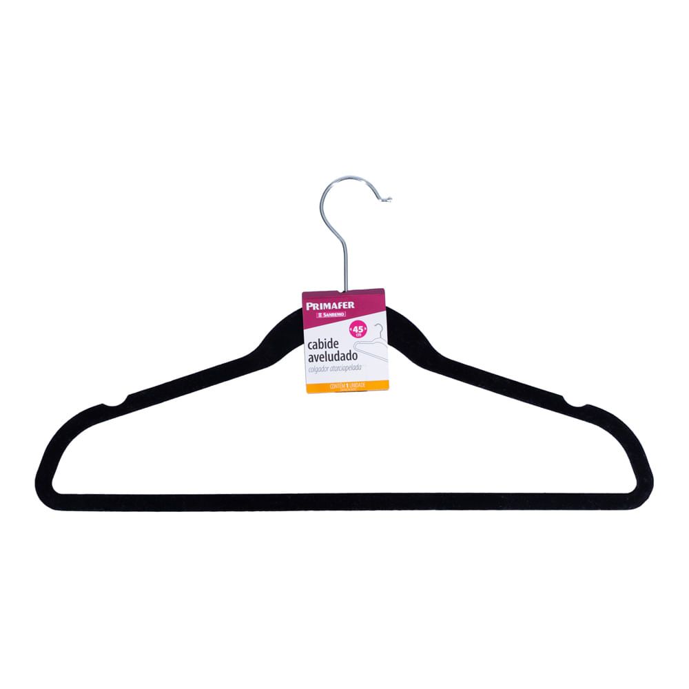 Cabide Aveludado Preto 1pc