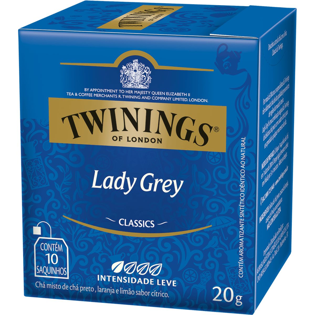 Chá Preto Lady Grey com 10 Sachês 20g Twinings