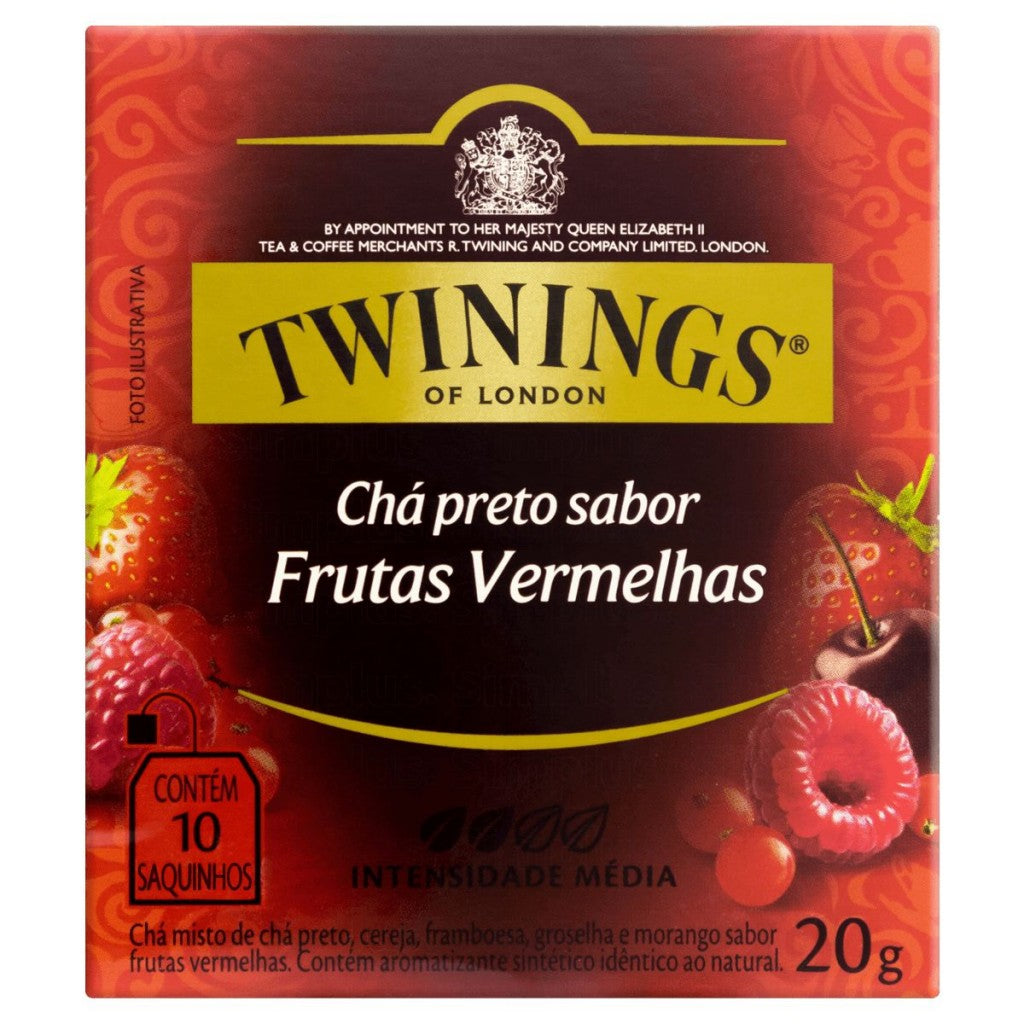 Chá Preto Sabor Frutas Vermelhas com 10 Sachês 20g Twinings