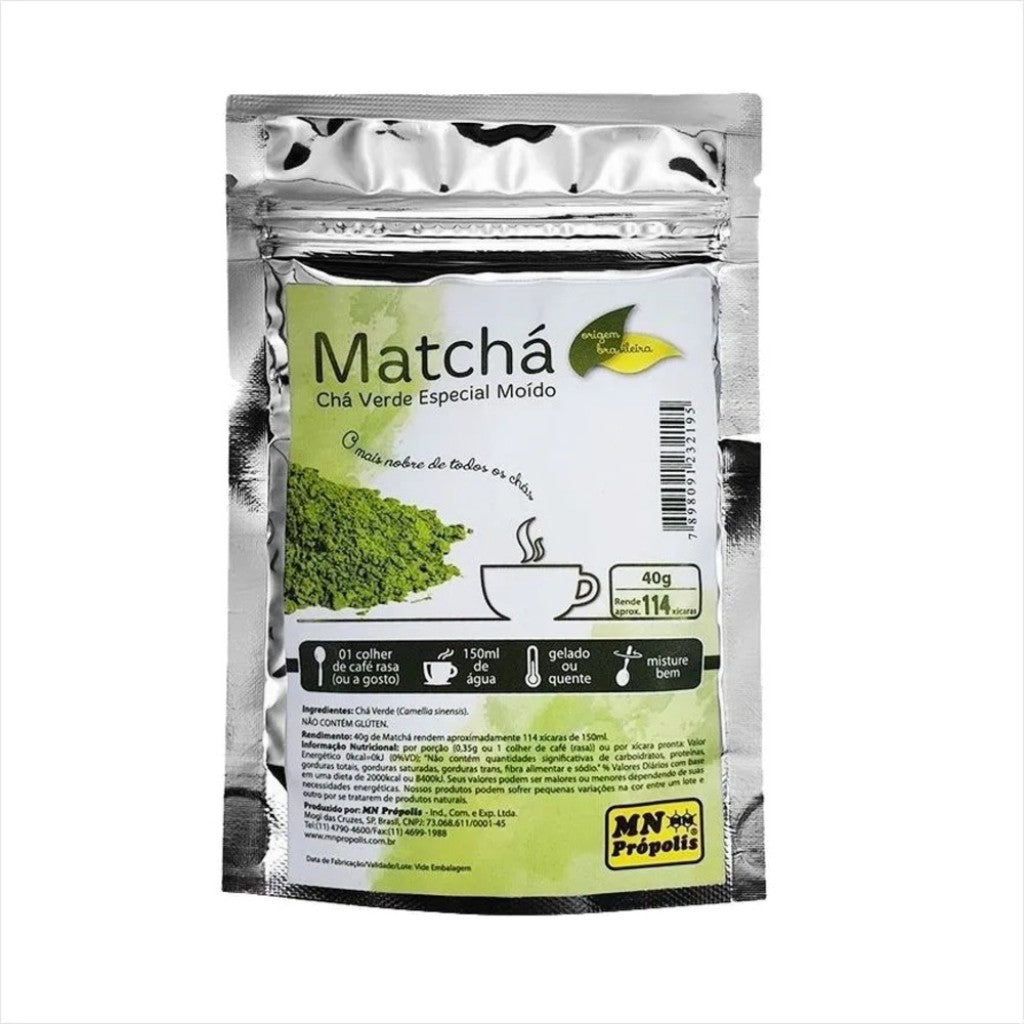 Chá Verde Matchá Especial Moído 40g Mn Própolis