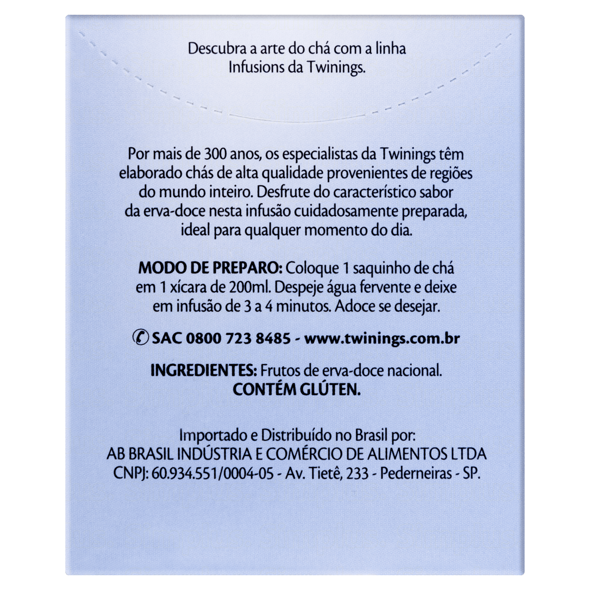 Chá de Erva Doce com 10 Sachês 20g Twinings