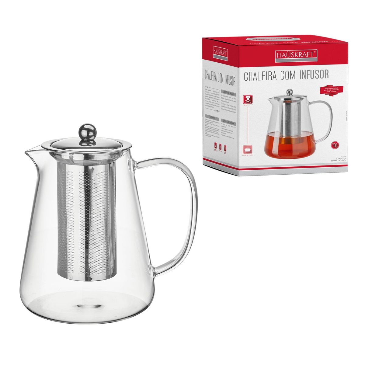 Chaleira de Vidro com Infusor Bellini 950ml