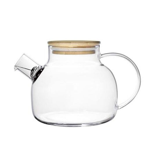 Chaleira Stanford com Bico Coador em Vidro e Tampa Bambu 1L