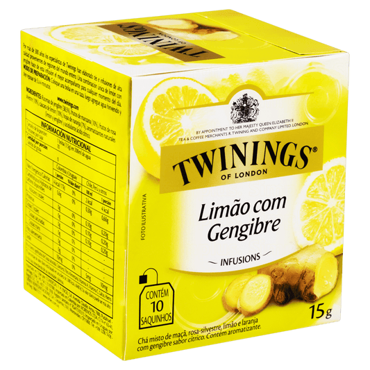 Chá de Limão e Gengibre com 10 Sachês 15g Twinings
