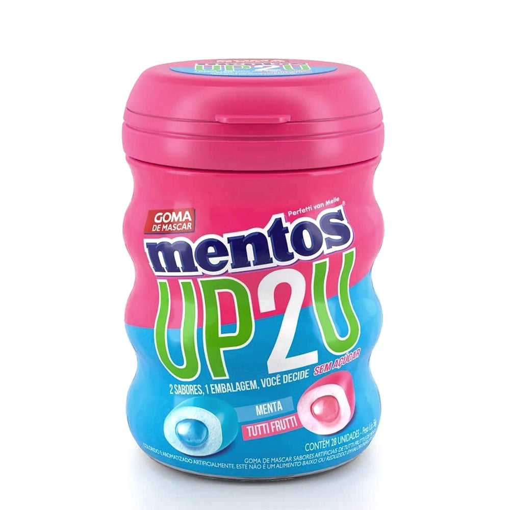 Chiclete Mentos Up2u Tutti Frutti e Menta sem Açucar Pote 56g