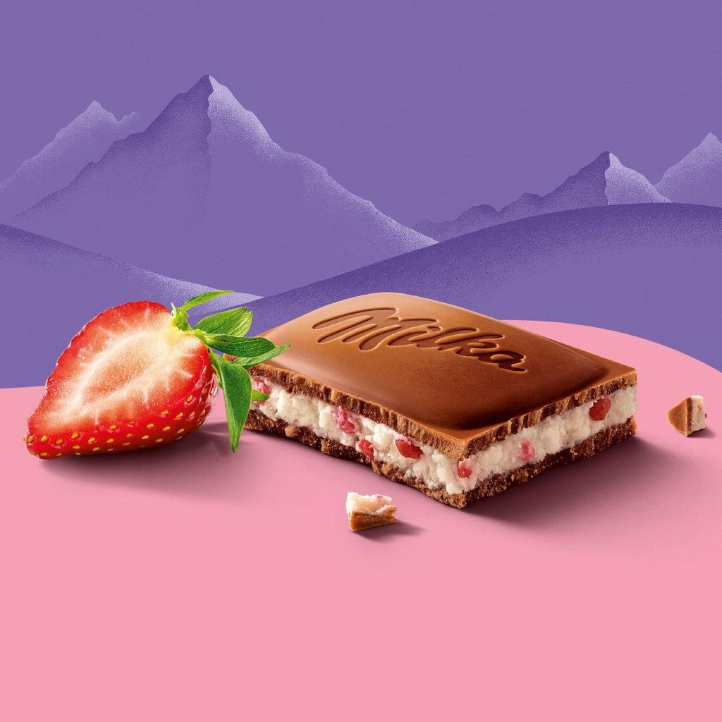 Chocolate ao Leite Morango 100g Milka