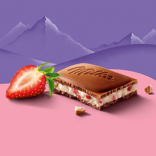 Chocolate ao Leite Morango 100g Milka
