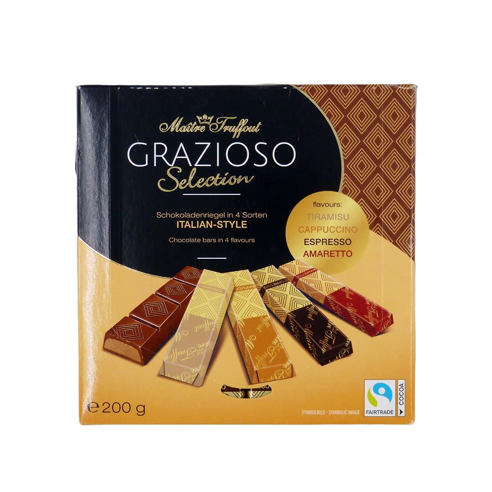 Chocolate Sortido Sabor Cappuccino, Café, Tiramissu e Amareto 200g Maitre Truffout