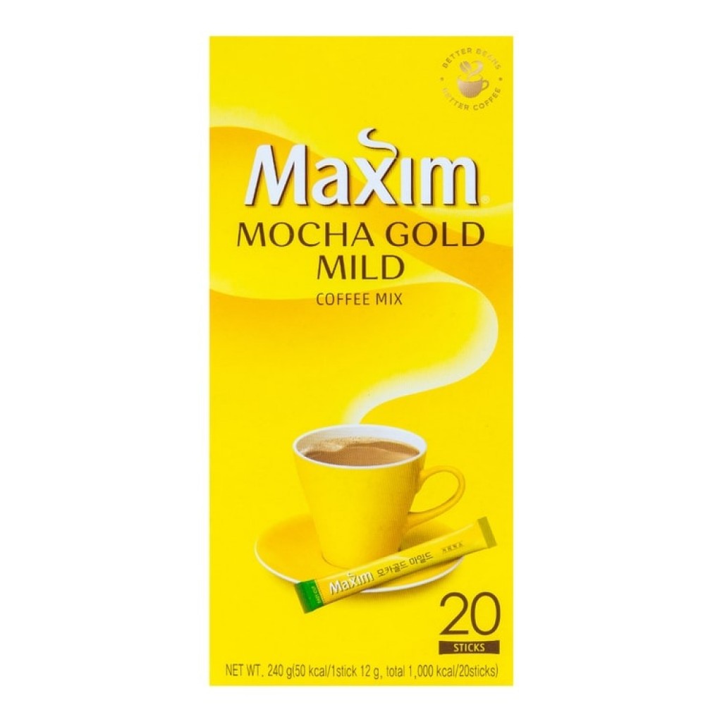 Café Coreano Pronto Solúvel Coffee Mix Mocha Gold com 20 Sachês Maxim