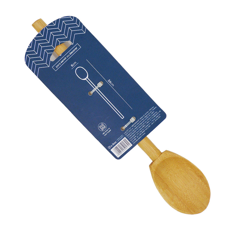 Colher Cabo Longo de Bambu 25,5cm Oikos