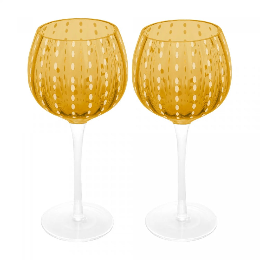 Conjunto 2 Tacas para Vinho de Vidro Orquidea Ambar 450ml Wolff