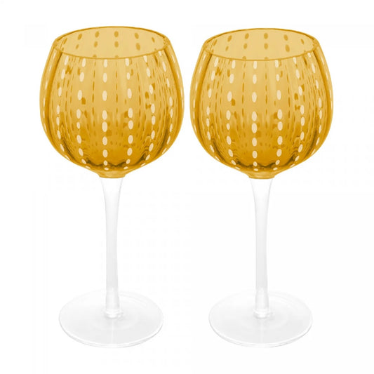 Conjunto 2 Tacas para Vinho de Vidro Orquidea Ambar 450ml Wolff